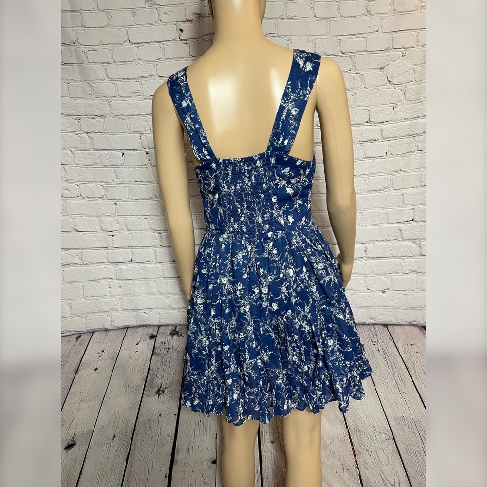 NWT New $128 Free People Dance on the Black Top Blue Floral Dress Size XS - Picture 4 of 15